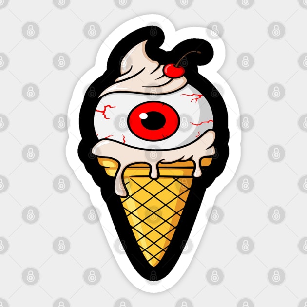 halloween eye on ice cream Sticker by NAYAZstore